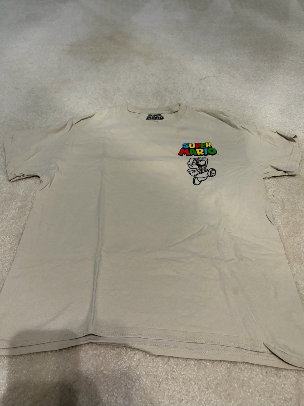 Nintendo Super Mario Bros Koopalings Graphic T-Shirt Beige Cream Medium
